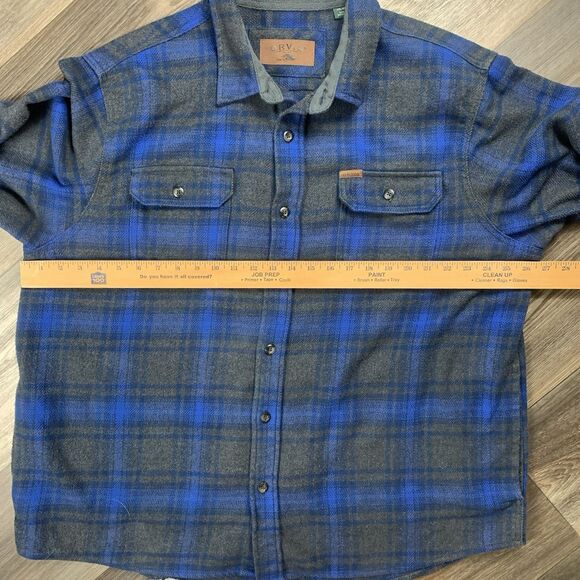 ORVIS Mens Big Bear Heavy Weight Flannel Shirt Blue Gray Plaid Size XXL - Picture 5 of 7